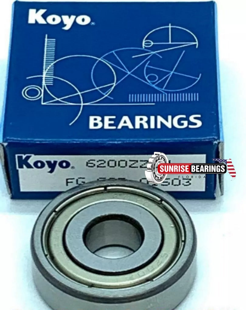 KOYO Japan 6200 ZZ Deep Groove Ball Bearing, Metal Shielded 10x30x9 mm