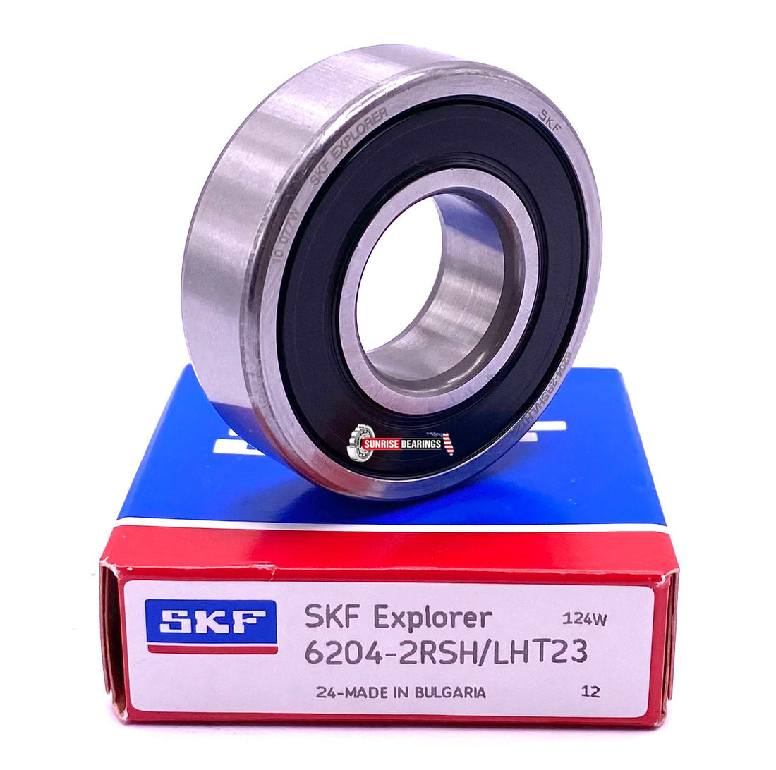 SKF 6204 2RS1 LHT23 Deep Groove Ball Bearing, Rubber Sealed 20x47x14 mm