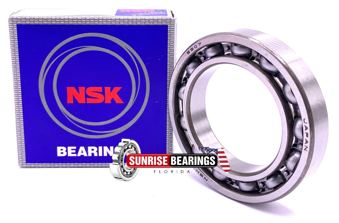 NSK Japan 6907 Deep Groove Ball Bearing, Open Type, No Seals 61907 35x55x10 mm