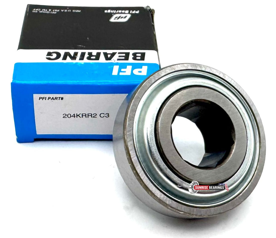PFI 204 KRR2 C3 Agricultural Bearing Hex. Bore for John Deere JD7126