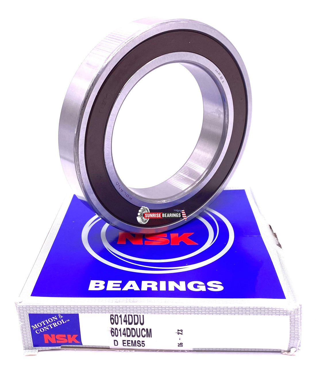 NSK 6014 DDU Deep Groove Ball Bearing, Rubber Sealed 6014 2RS 70x110x20 mm