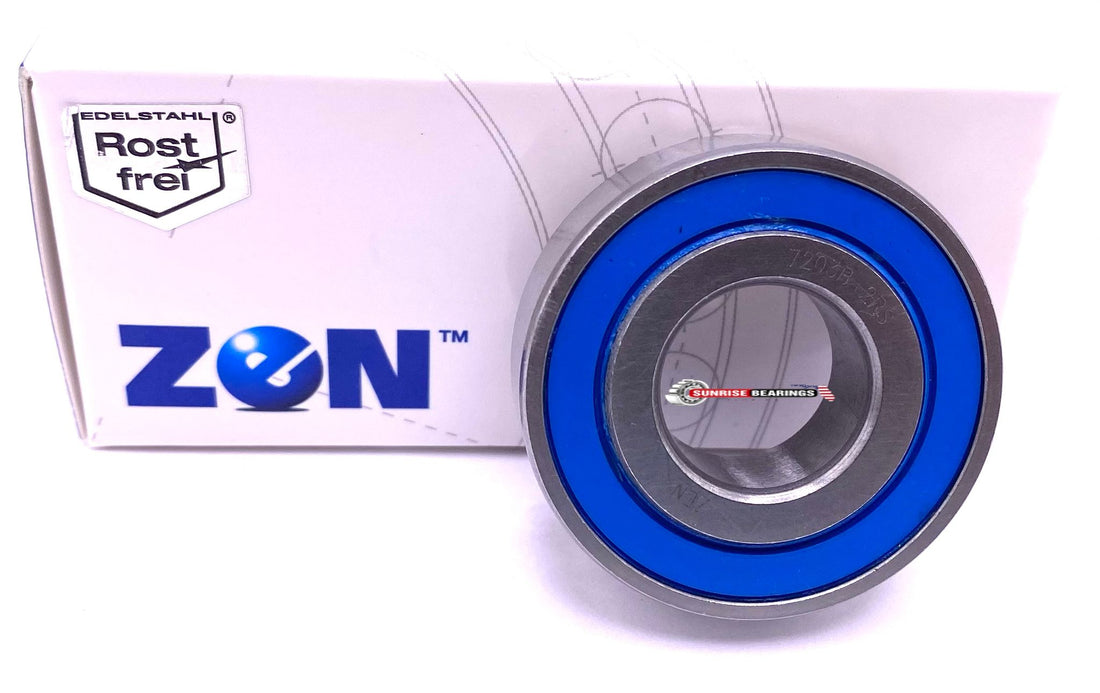 ZEN 7203B 2RS Angular contact Ball Bearing 7203 B 2RS 17x40x12 mm