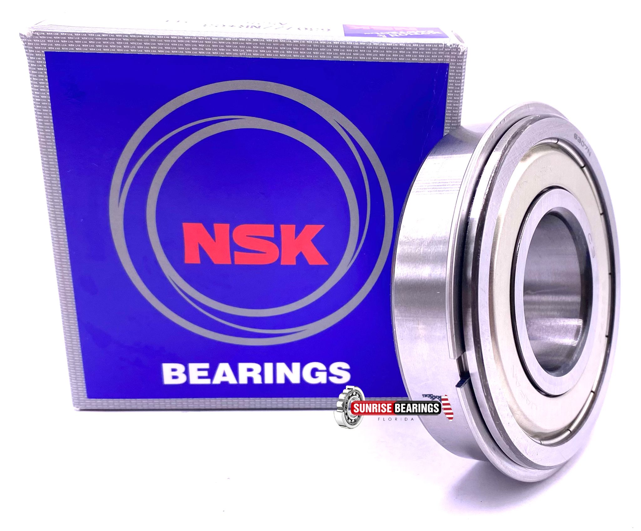 NSK Japan 6307 ZZ NR Deep Groove Ball Bearing + Metal Shields Snap