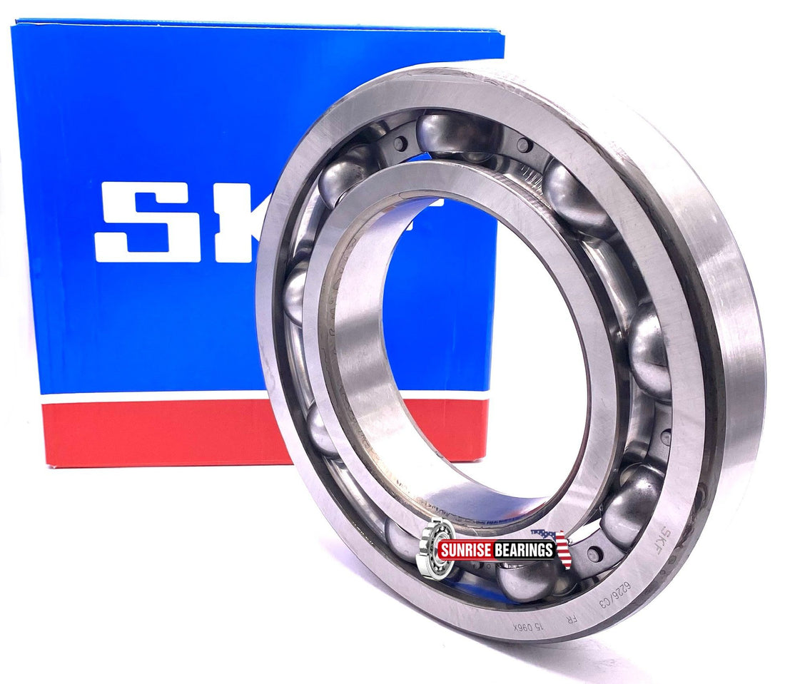 SKF 6226 C3 Deep Groove Ball Bearing, Open Type, No Seals 130x230x40 mm