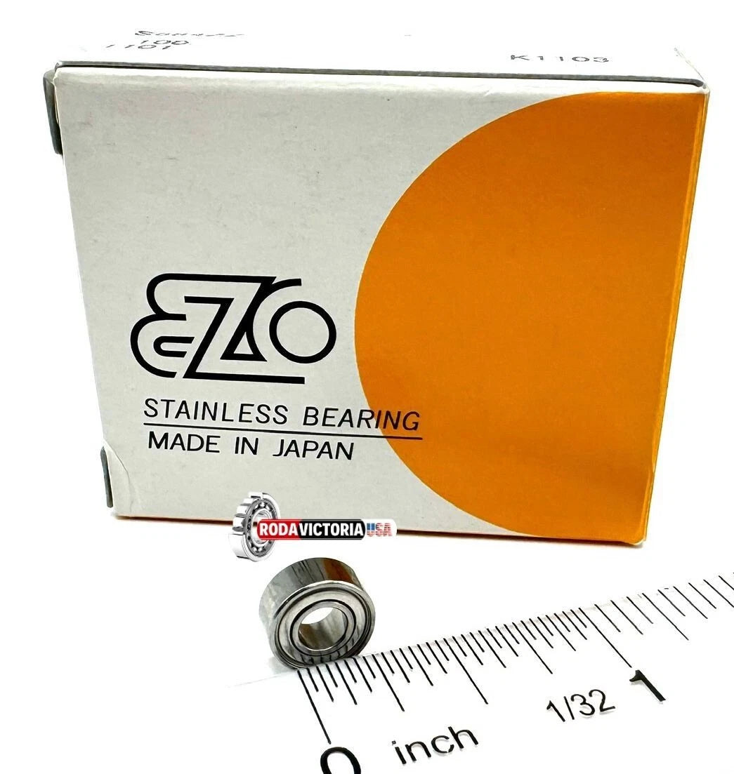 EZO Japan F63800 ZZ Flanged Deep Groove Ball Bearing, Metal Shielded 10x19x7 mm