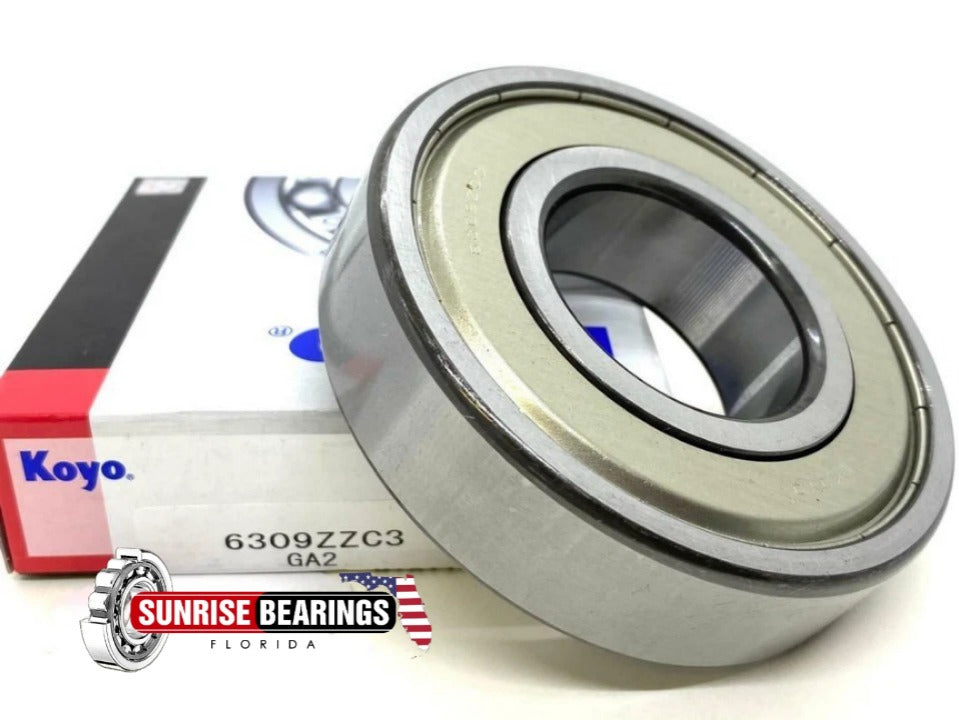 KOYO Japan6309 ZZ C3 Deep Groove Ball Bearing, Metal Shielded 45x100x25 mm