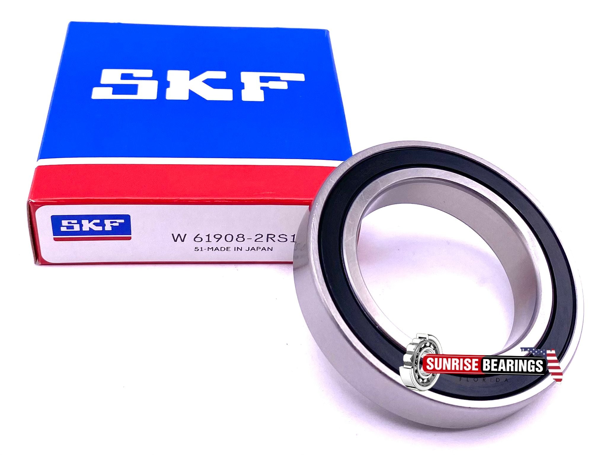 SKF Japan W 61908 2RS1 Deep Groove Ball Bearing, Rubber Sealed