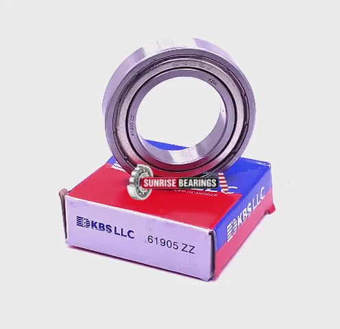 KBS 61905 ZZ Deep Groove Ball Bearing, Metal Shielded 6905 2Z 25x42x9 mm