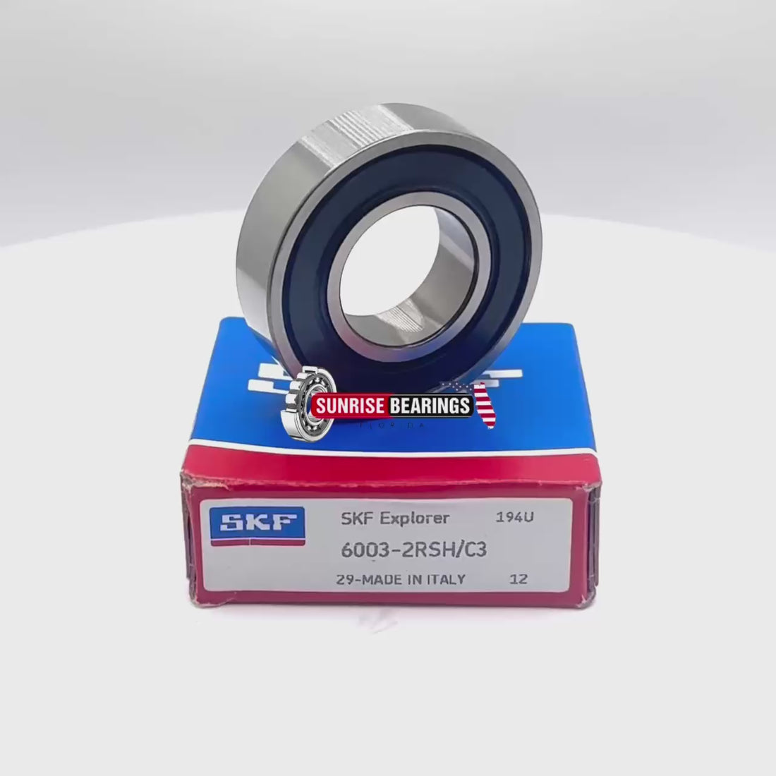 SKF Italy  6003 2RSH C3 Deep Groove Ball Bearing, Rubber Sealed 17x35x10 mm