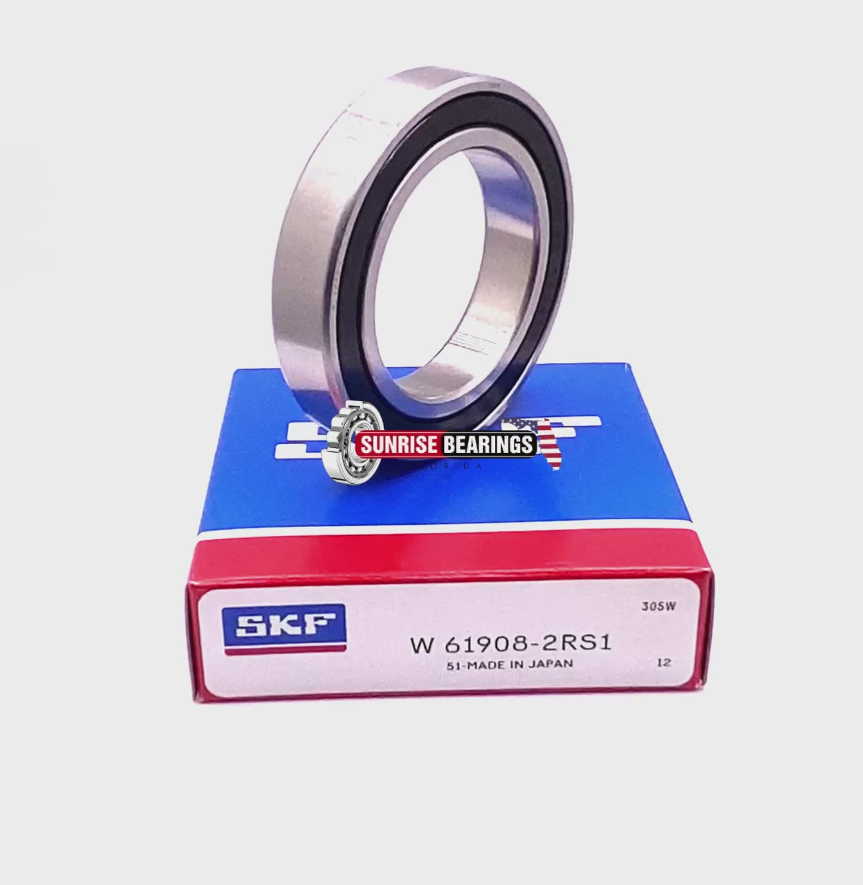 SKF Japan W 61908 2RS1 Deep Groove Ball Bearing, Rubber Sealed