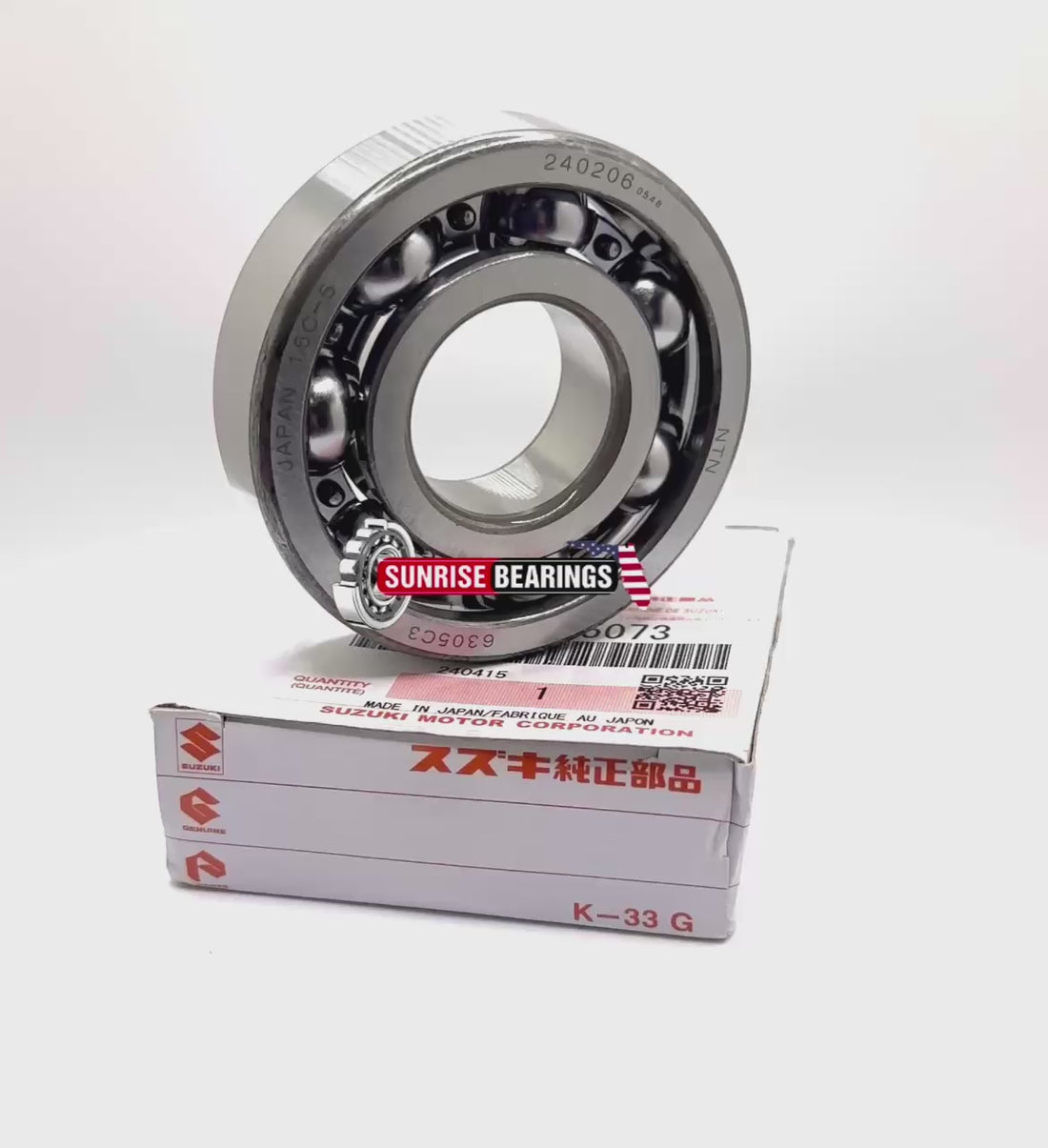 SUZUKI 09262-25073 Ball Bearing, Center Shaft Rh 08113-63050 25x62x17 mm