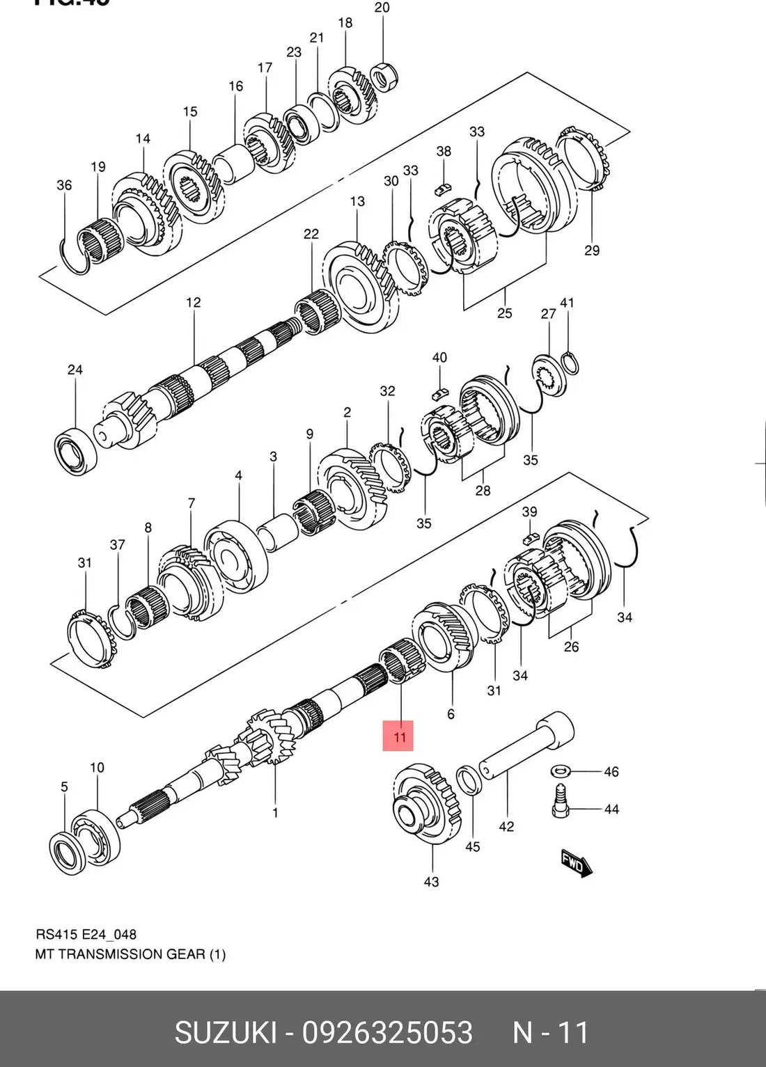 Genuine Suzuki Bearing 09263-25053 24284-60B20 96059927 25x30x21.8 mm