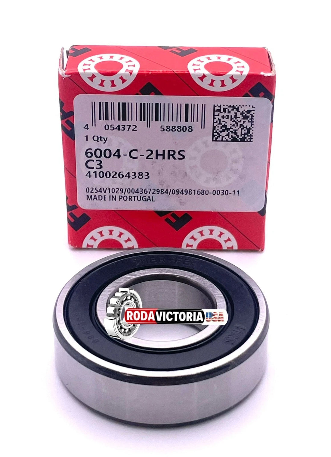 FAG 6004 2RS Deep Groove Ball Bearing, Rubber Sealed 20x42x12 mm
