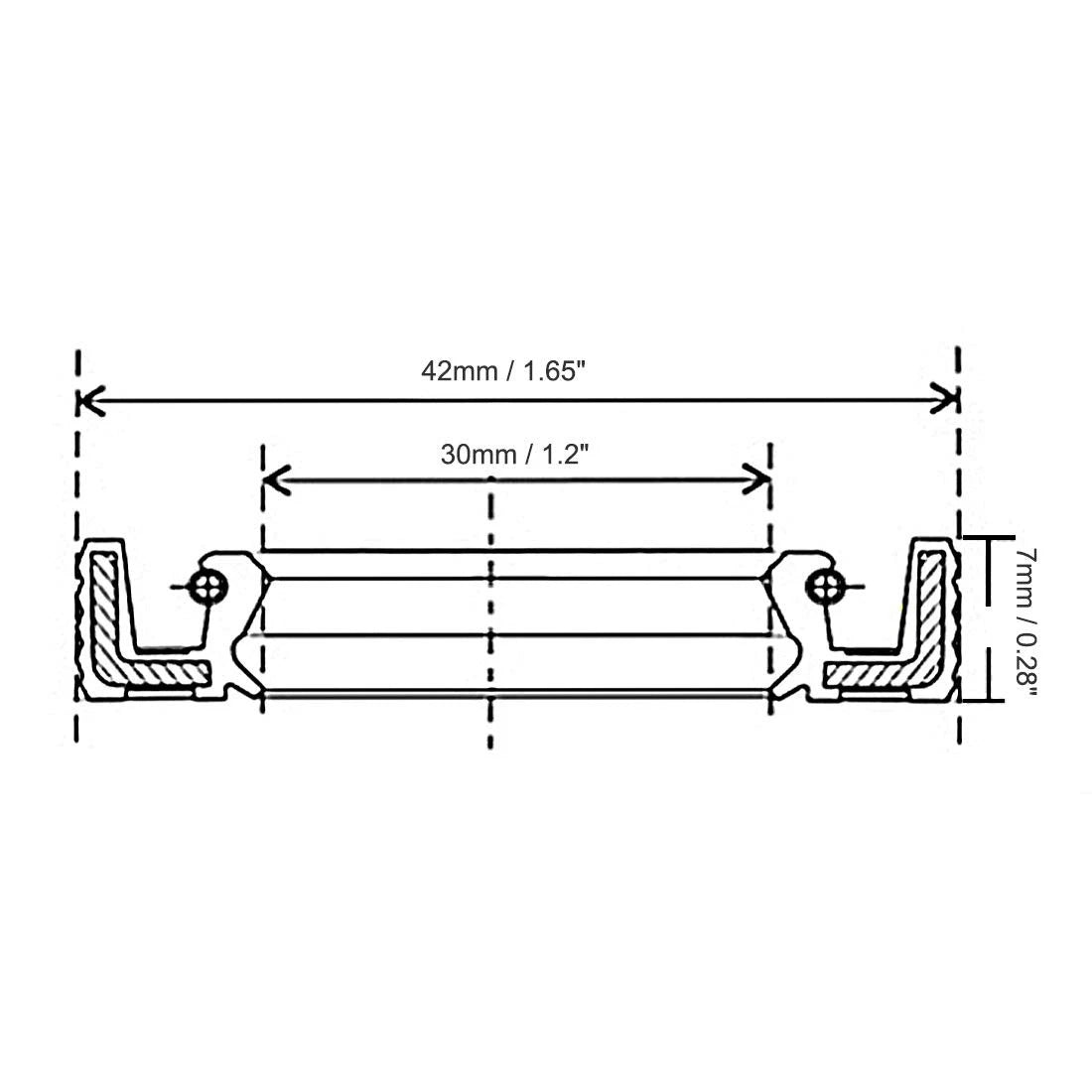 DICHTOMATIK 30x42x7 Double lip Oil Seal NBR Metal Case w/Spring 30x42x7 mm