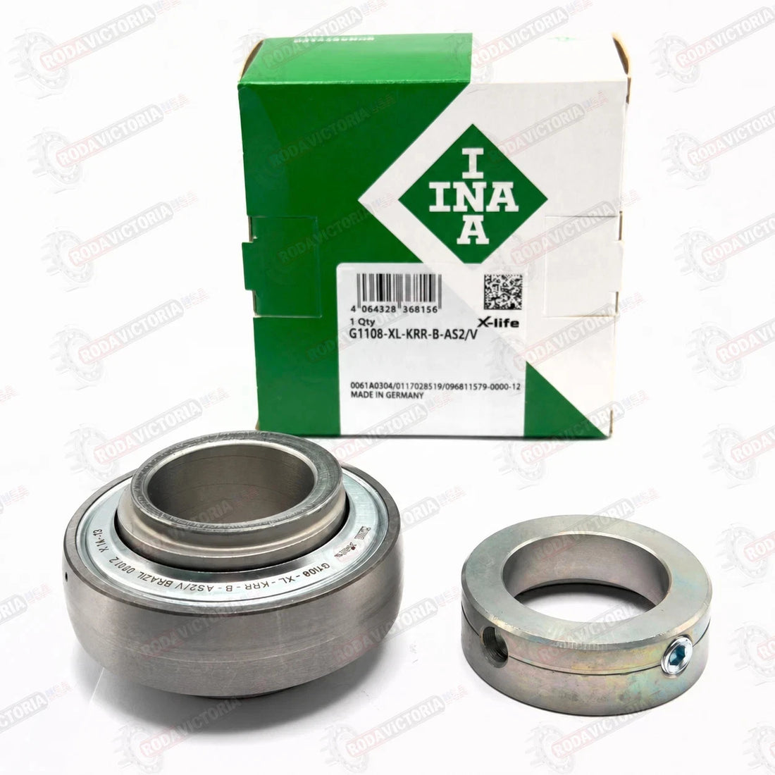 INA G1108 KRR B AS2/V Insert Ball Bearing 1-1/2" Bore YEL208-108 38.1x80x56.5 mm