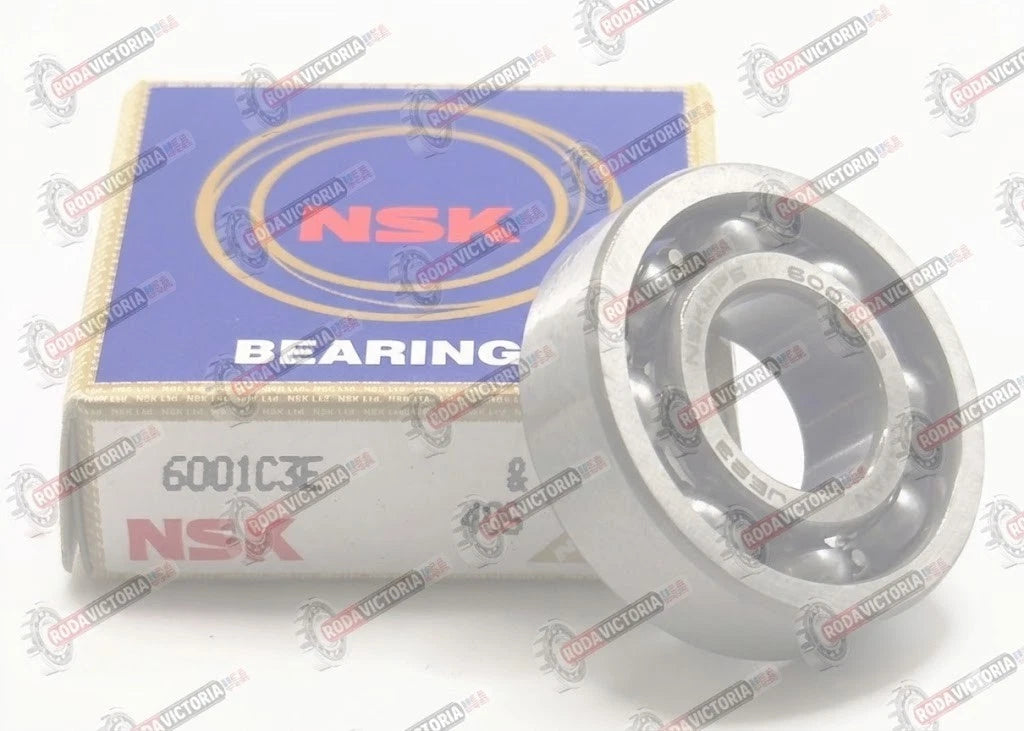 NSK 6001 C3 E Deep groove Ball Bearing, Open Type, No Seals 12x28x8 mm