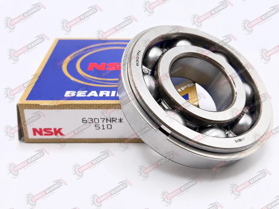 NSK 6307 NR Deep Groove Ball Bearing, Open, No Seals + Snap Ring 35x80x21 mm