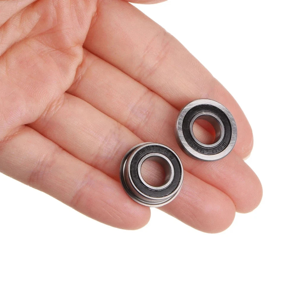 QTY.02 ZEN F688 2RS Flanged Deep Groove Ball Bearing, Rubber Sealed 8x16x5 mm