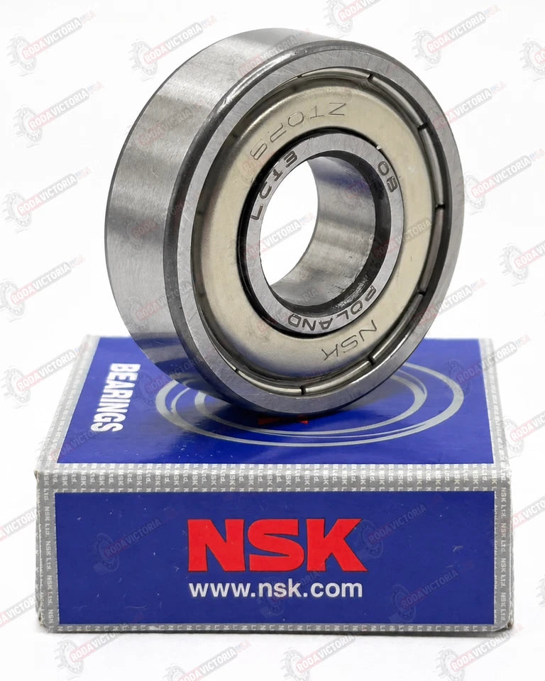 NSK 6201 1/2" ZZ Deep Groove Ball Bearing, Metal Sealed 6201-08 1/2"x32x10 mm