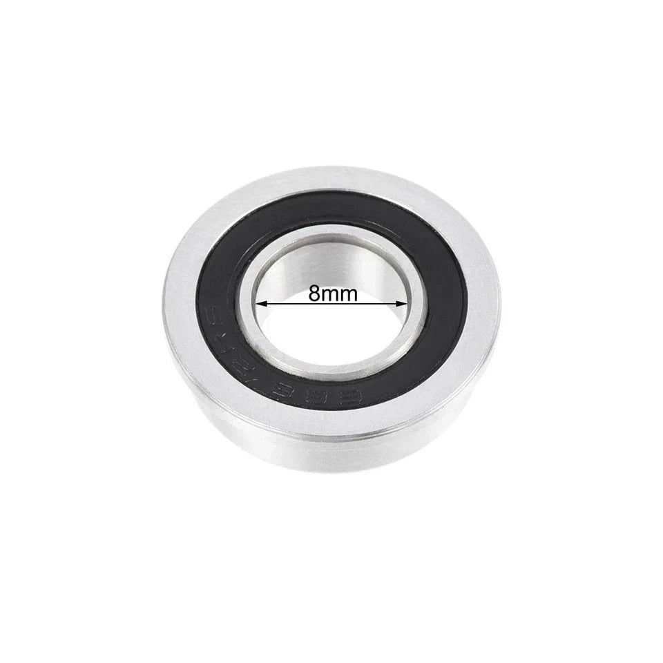 QTY.02 ZEN F688 2RS Flanged Deep Groove Ball Bearing, Rubber Sealed 8x16x5 mm